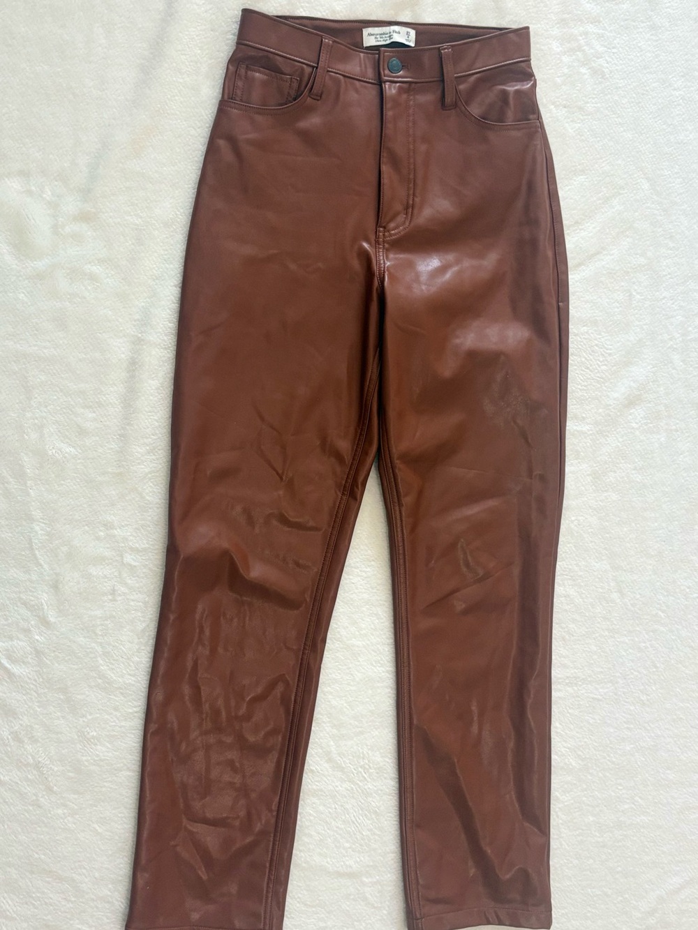Abercrombie & Fitch Rust Brown Ultra High-Rise '90s Straight Pants